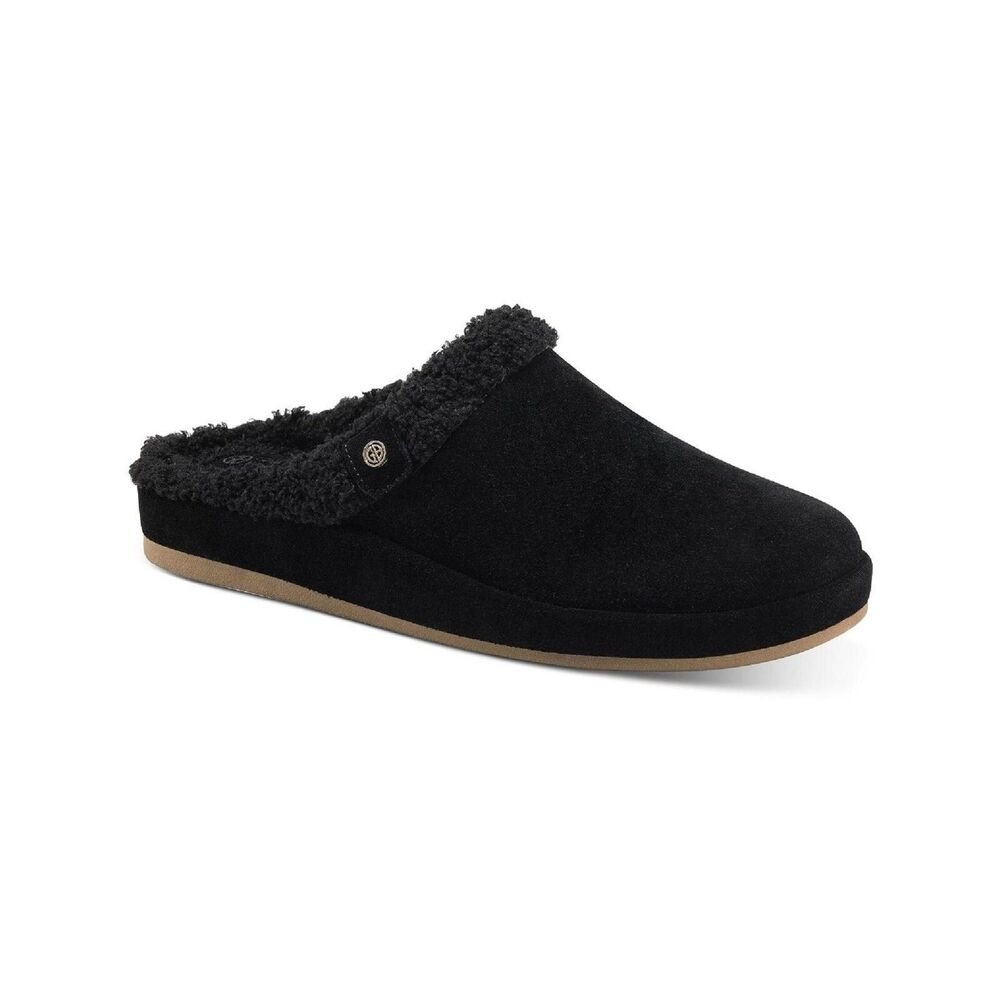 Giani Bernini Womens 9 M Black Suede Faux Fur Lined Slippers DISPLAY HK2